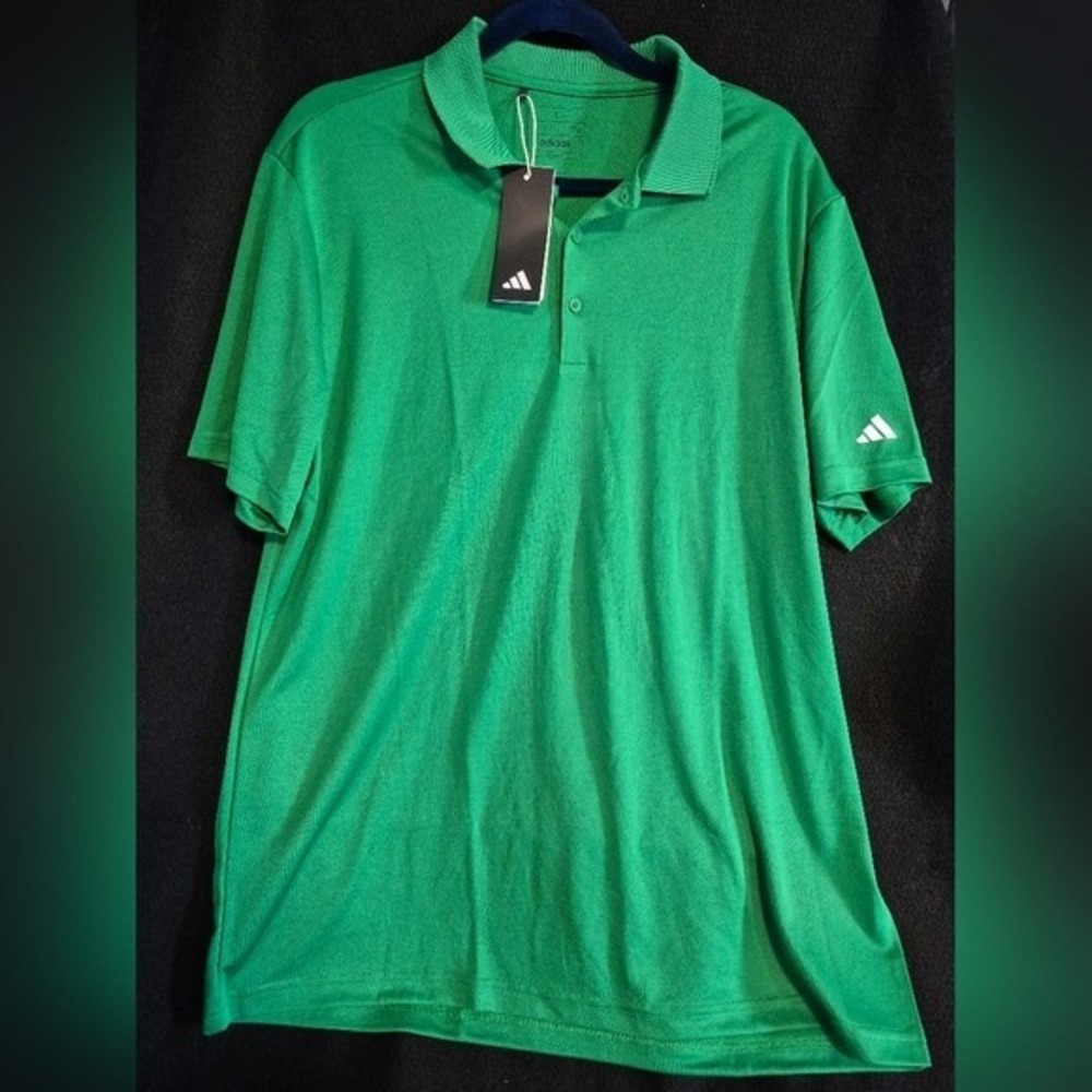 Adidas Green Performance Polo Shirt Large